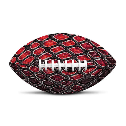 Red And Black Snakeskin Print Rugby Ball