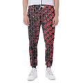 Red And Black Snakeskin Print Joggers