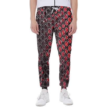 Red And Black Snakeskin Print Scuba Joggers
