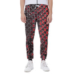 Red And Black Snakeskin Print Scuba Joggers