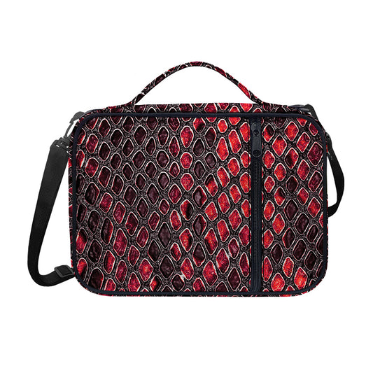 Red And Black Snakeskin Print Shoulder Strap Bible Bag
