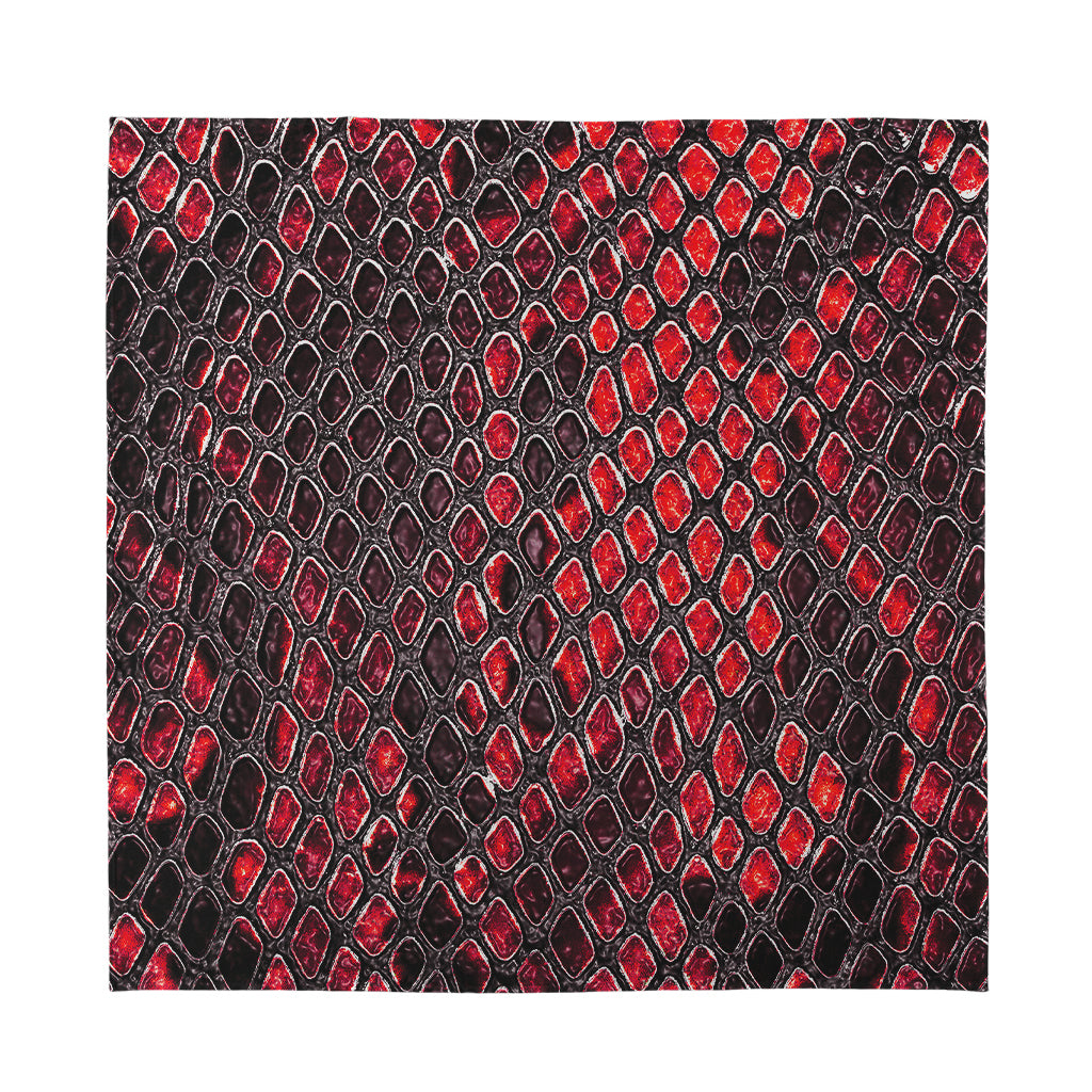 Red And Black Snakeskin Print Silk Bandana