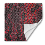 Red And Black Snakeskin Print Silk Bandana