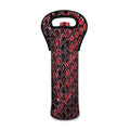 Red And Black Snakeskin Print Single Neoprene Wine Tote