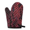 Red And Black Snakeskin Print Single Oven Mitt