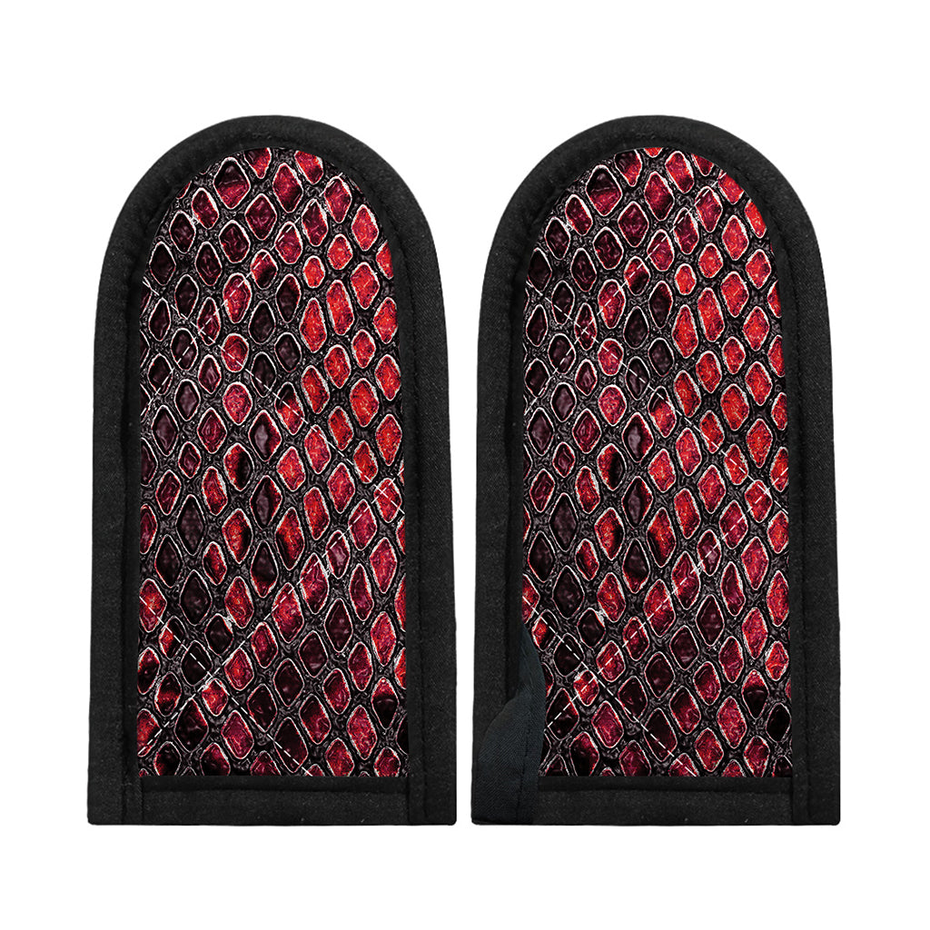 Red And Black Snakeskin Print Skillet Handle Cover