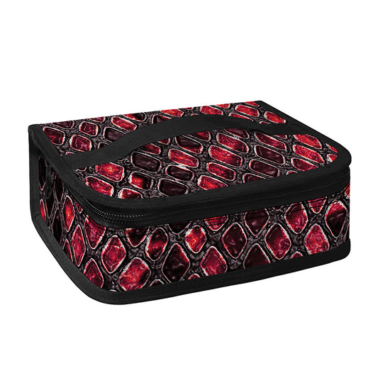 Red And Black Snakeskin Print Small Lunch Bag