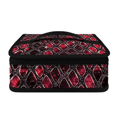 Red And Black Snakeskin Print Small Lunch Bag
