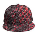 Red And Black Snakeskin Print Snapback Cap