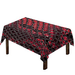 Red And Black Snakeskin Print Tablecloth