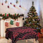 Red And Black Snakeskin Print Tablecloth