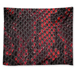 Red And Black Snakeskin Print Tapestry