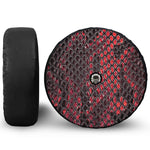 Red And Black Snakeskin Print Tire Cover With Camera Hole