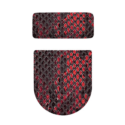 Red And Black Snakeskin Print Toilet Lid And Tank Cover Set