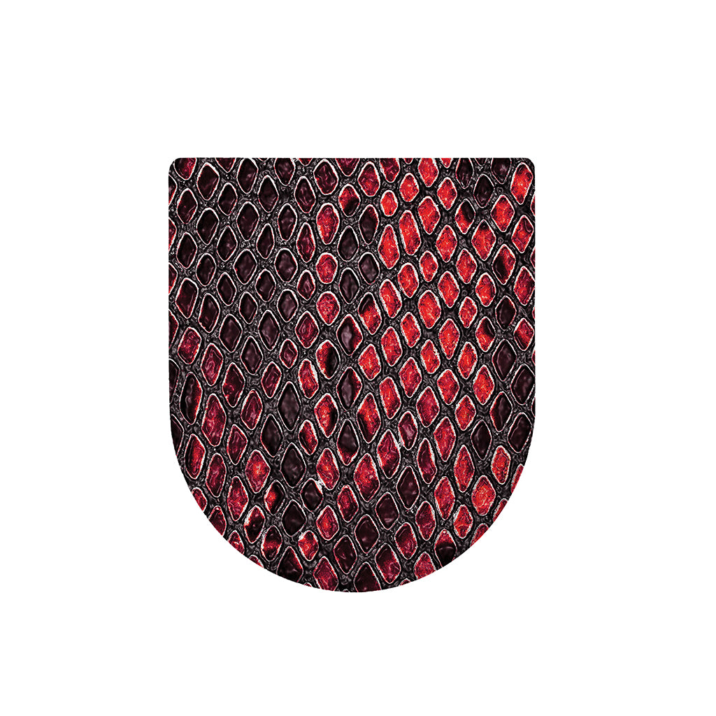 Red And Black Snakeskin Print Toilet Lid Cover