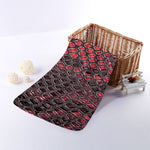 Red And Black Snakeskin Print Towel
