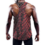 Red And Black Snakeskin Print Training Tank Top