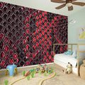 Red And Black Snakeskin Print Wall Sticker