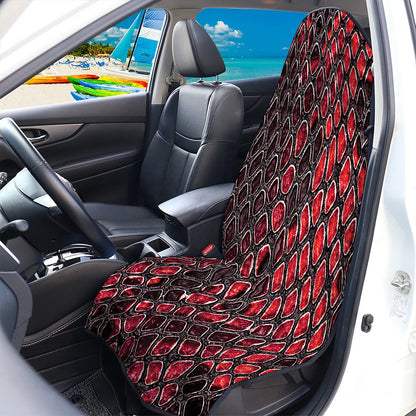 Red And Black Snakeskin Print Waterproof Car Seat Cover