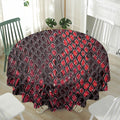 Red And Black Snakeskin Print Waterproof Round Tablecloth