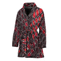 Red And Black Snakeskin Print Women's Bathrobe