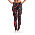 Red And Black Snakeskin Print Women's Leggings