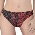 Red And Black Snakeskin Print Women's Thong
