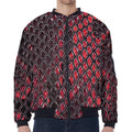 Red And Black Snakeskin Print Zip Sleeve Bomber Jacket