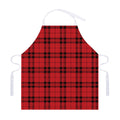 Red And Black Tartan Pattern Print Adjustable Apron