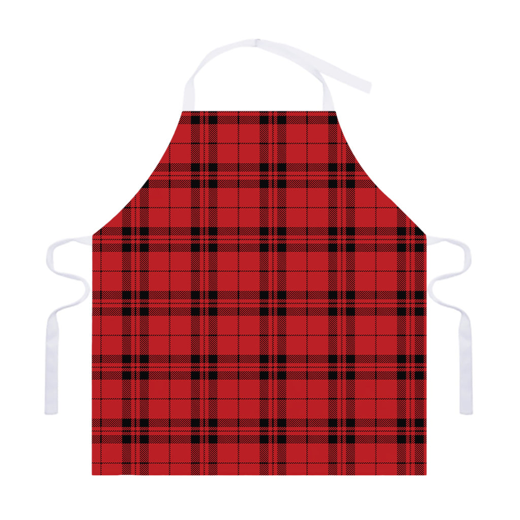 Red And Black Tartan Pattern Print Adjustable Apron