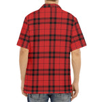 Red And Black Tartan Pattern Print Aloha Shirt