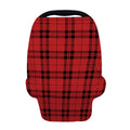 Red And Black Tartan Pattern Print Baby Seat Cover