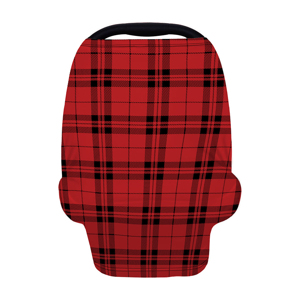 Red And Black Tartan Pattern Print Baby Seat Cover