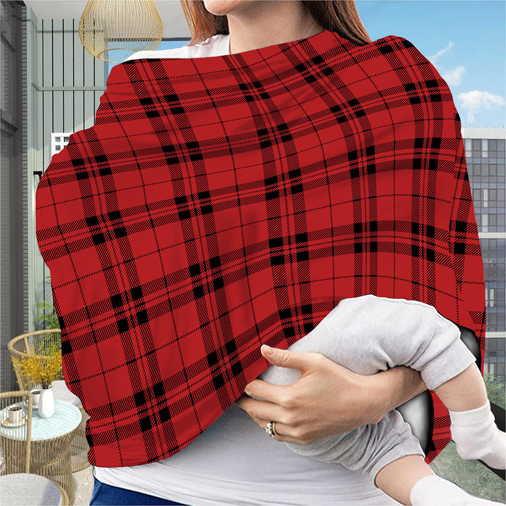 Red And Black Tartan Pattern Print Baby Seat Cover