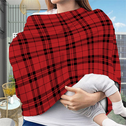 Red And Black Tartan Pattern Print Baby Seat Cover