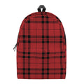 Red And Black Tartan Pattern Print School Backpack
