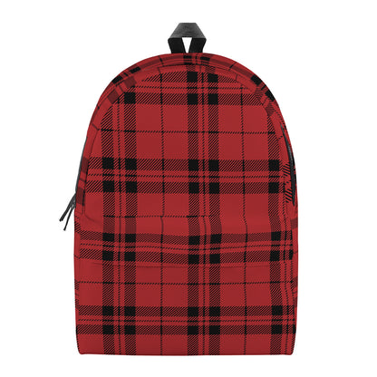 Red And Black Tartan Pattern Print Backpack