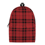 Red And Black Tartan Pattern Print Backpack