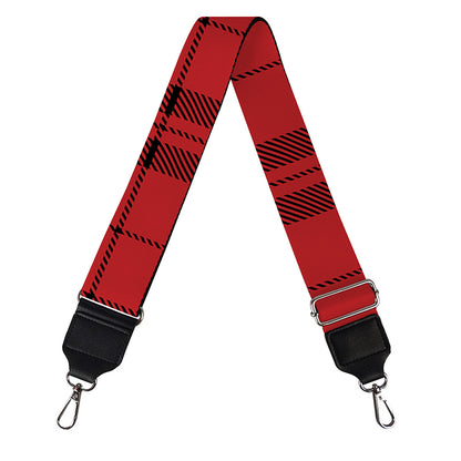 Red And Black Tartan Pattern Print Bag Strap