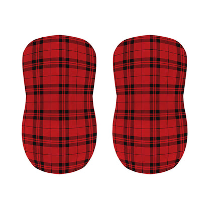 Red And Black Tartan Pattern Print Bar Stool Covers