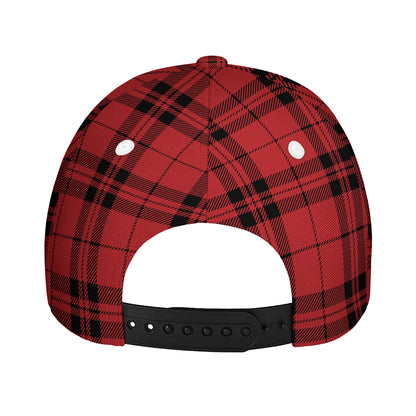 Red And Black Tartan Pattern Print Baseball Cap