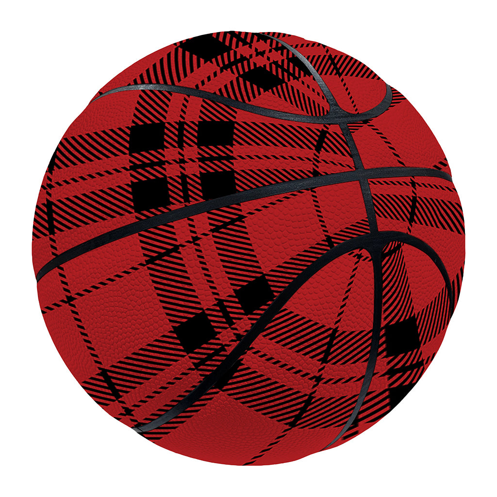 Red And Black Tartan Pattern Print Basketball