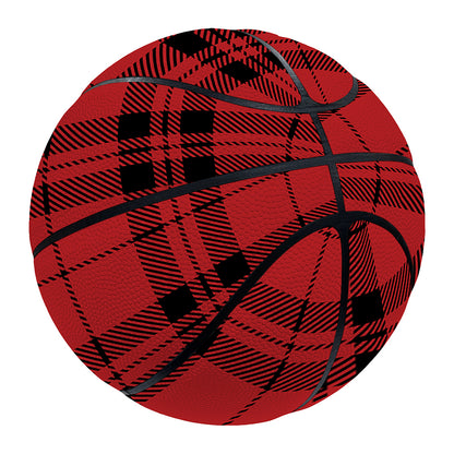 Red And Black Tartan Pattern Print Basketball