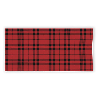 Red And Black Tartan Pattern Print Beach Towel