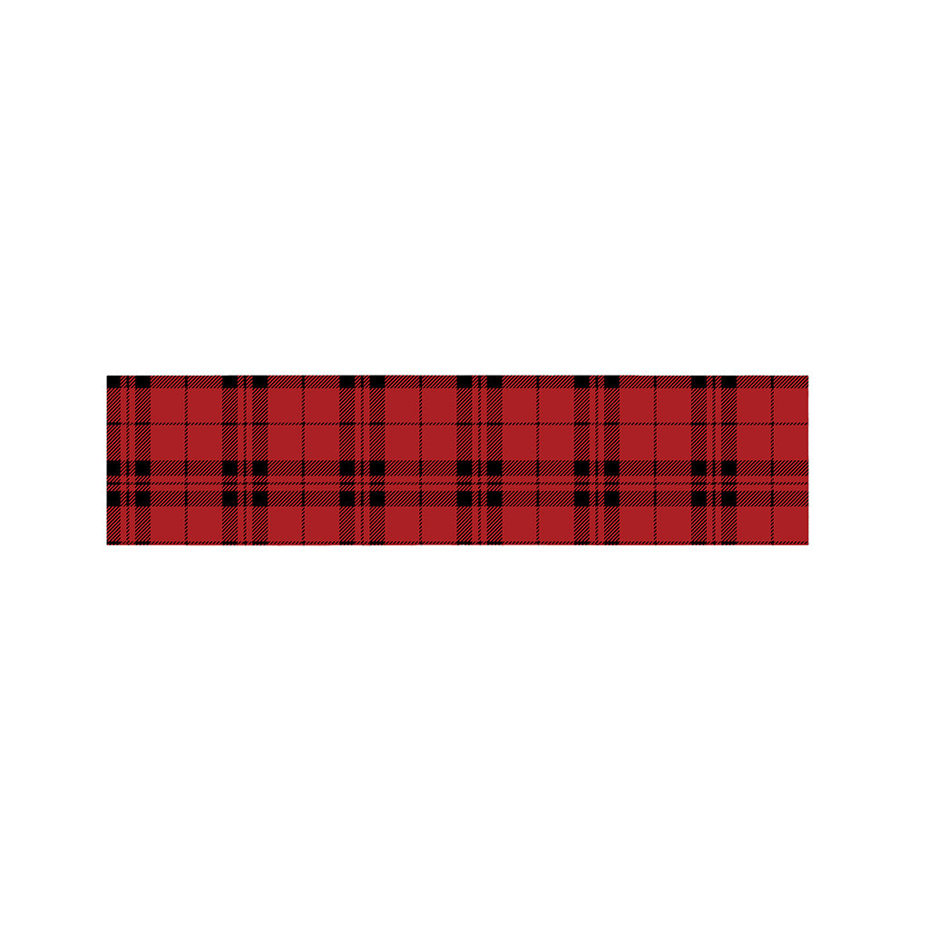 Red And Black Tartan Pattern Print Bed Runner