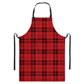 Red And Black Tartan Pattern Print Bib Apron With Pocket