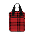 Red And Black Tartan Pattern Print Bible Tote Bag
