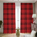 Red And Black Tartan Pattern Print Dimout Pencil Pleat Curtains