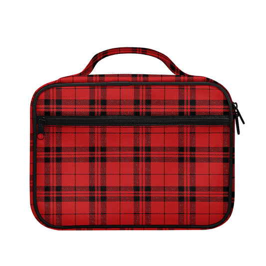 Red And Black Tartan Pattern Print Briefcase Bible Bag