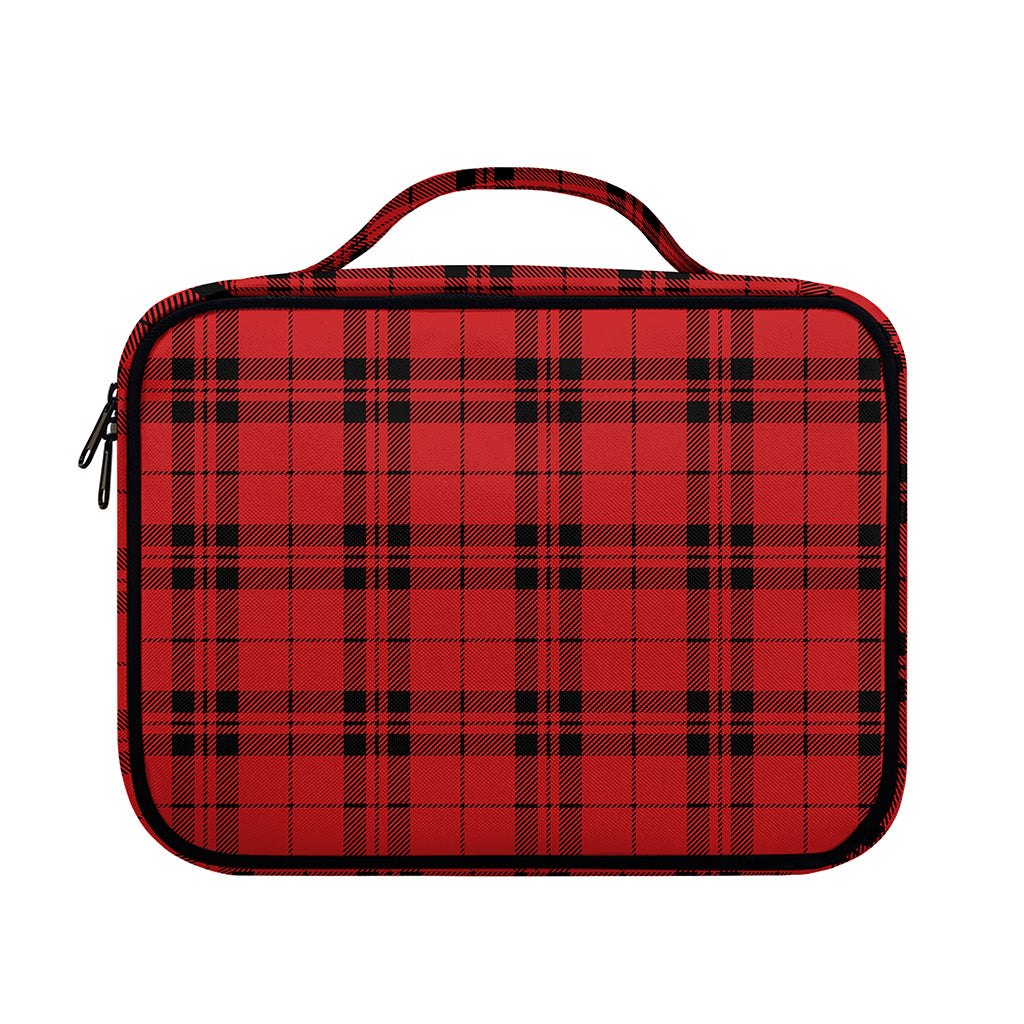 Red And Black Tartan Pattern Print Briefcase Bible Bag